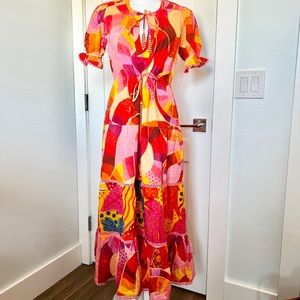 Farm rio mixed patch maxi dress